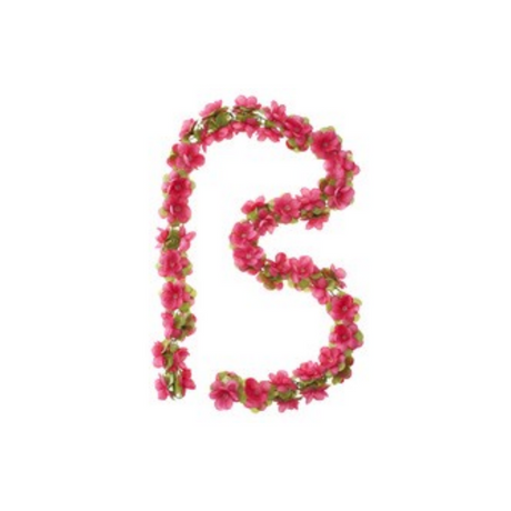 Guirnalda de flores de albahaca - hilo de flores - fucsia