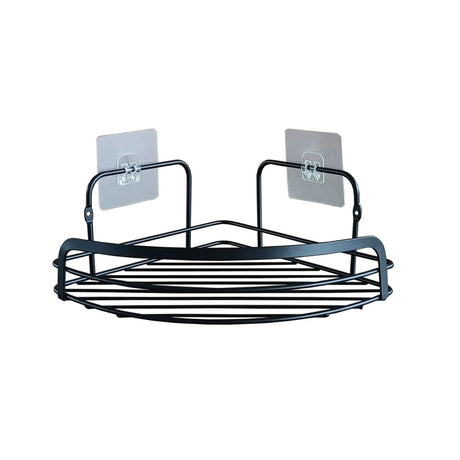 Wicotex esquinero de baño metálico con 2 tiras adhesivas negro 22,8x29,8x10cm