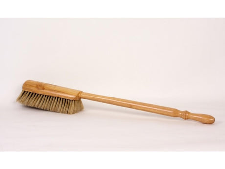 Recogedor de mano de madera Luva gris blanco cerdas chinas 45cm