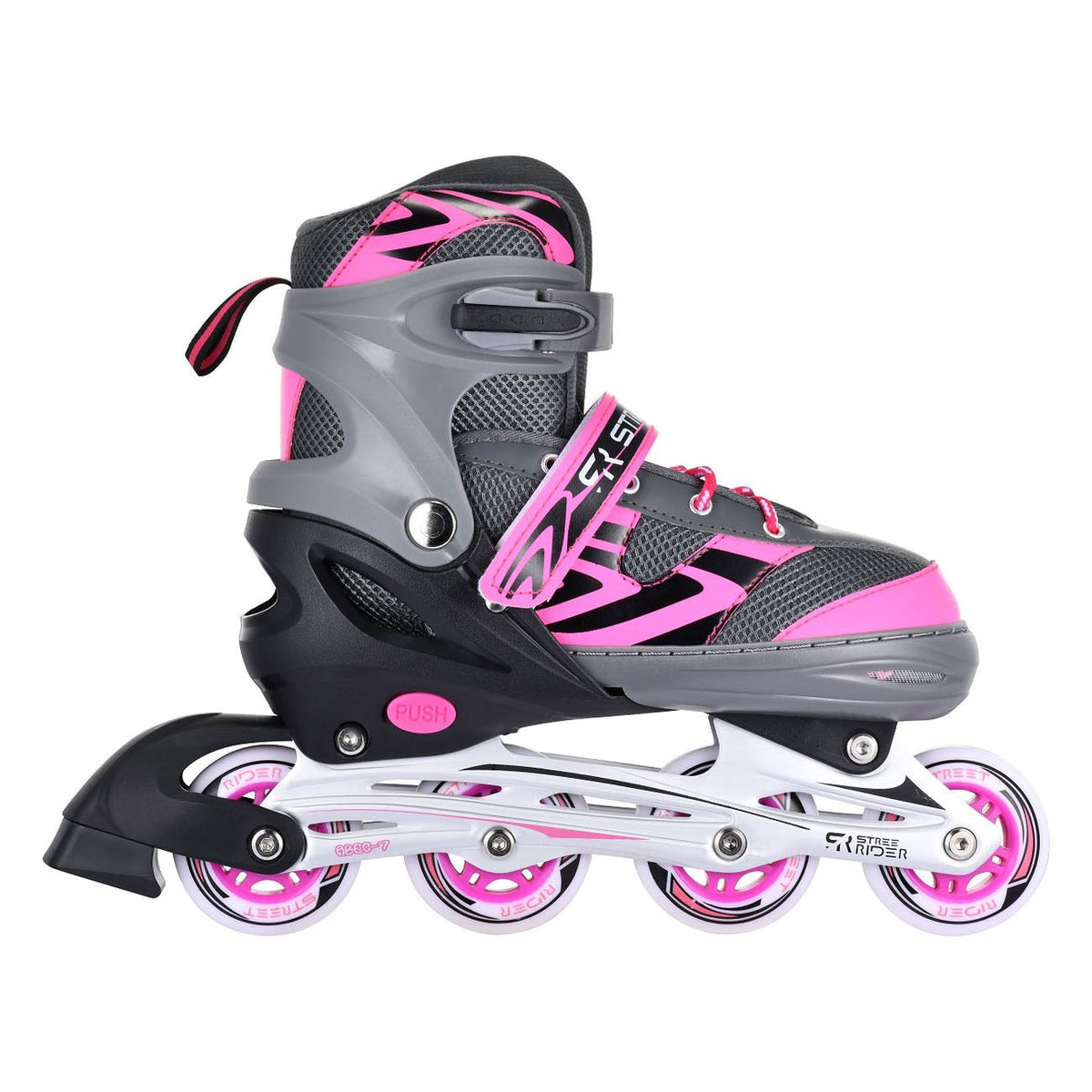 Patines en línea Street Rider rosa gris, talla 37-40