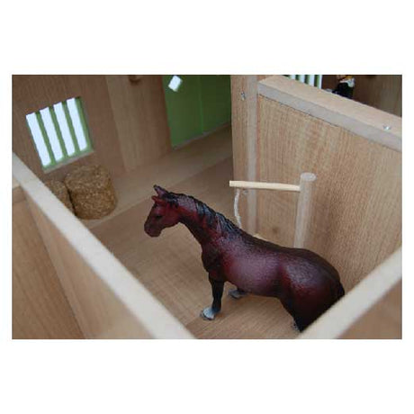 Establo de esquina para caballos con forma de globo terráqueo infantil con 3 cajas y trastero 1:24 68x77x27cm rosa (sin accesorios)