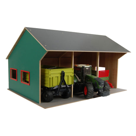 Cobertizo agrícola Kids Globe para 3 vehículos, 1:16