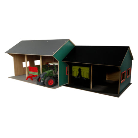 Cobertizo agrícola Kids Globe para 3 vehículos, 1:16