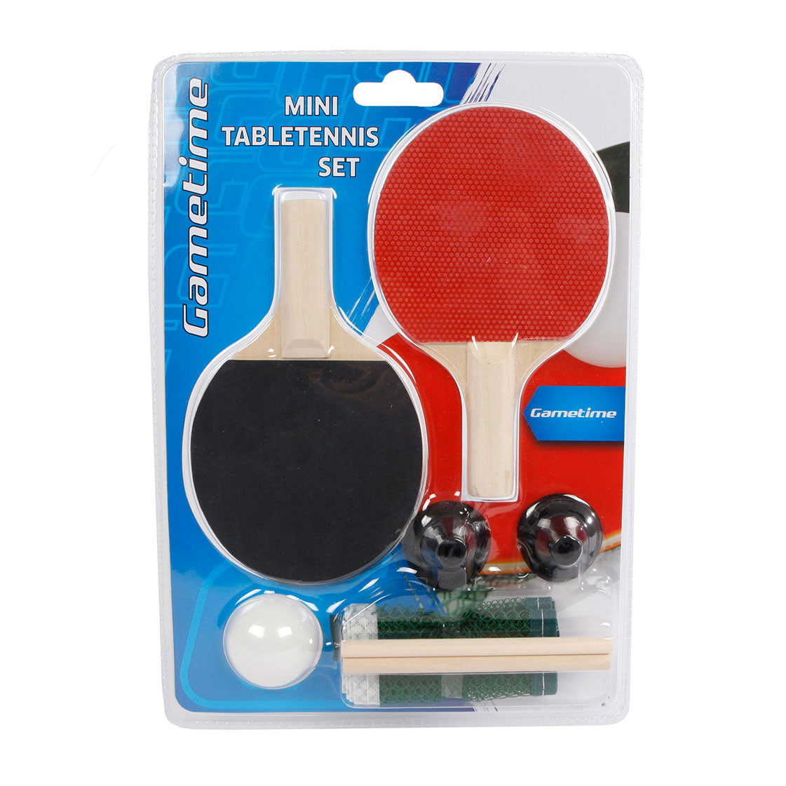 Gametime juego de tenis de mesa mini 16 x 9 cm negro rojo 4 piezas