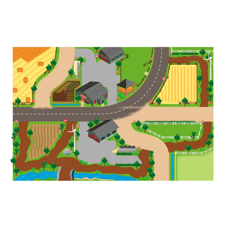 Alfombra de juego infantil globo terráqueo granja xxl