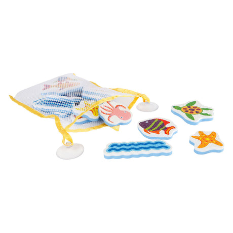Figuras adhesivas de baño de espuma Van Mane Mini Club, animales marinos, 16 uds.