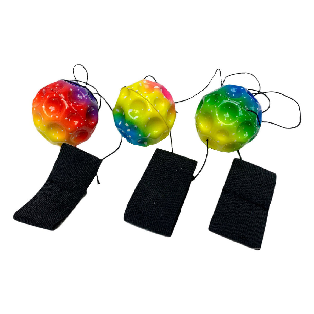Arco iris de bola elástica en cordón