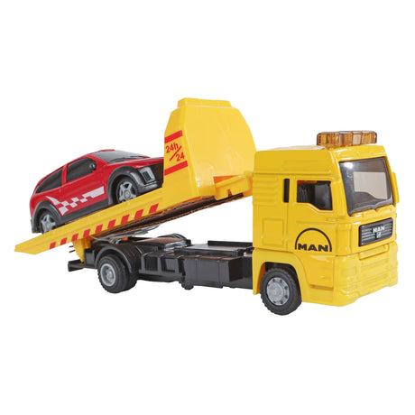 Vehículo de recuperación Man Kids Globe Truck con coche, 19 cm