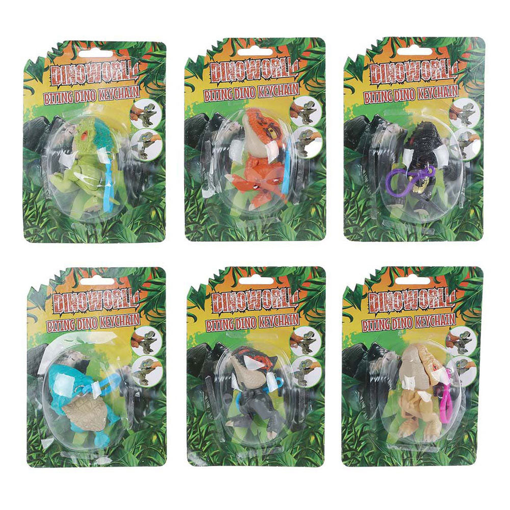 Dinoworld llavero dinosaurio mordiendo, 12cm