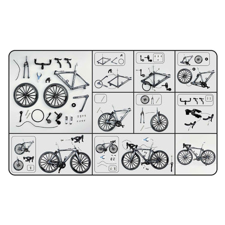 Kit de construcción de bicicleta de carreras Van Manen, bicicleta de juguete fundida a presión, 19,5 cm, multicolor.