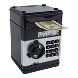 Juguete caja fuerte para dinero van manen con código secreto negro 19,5cm.