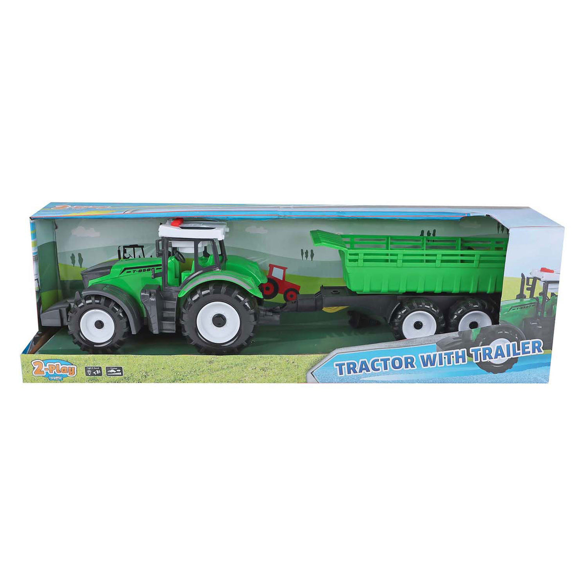 Tractor de 2 juegos con remolque con función de vuelco, sonido ligero