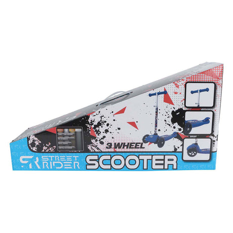 Patinete Street Rider de 3 ruedas con manillar regulable abec 7 azul