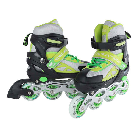 Patines en línea street rider verde negro ajustable, talla 33-36
