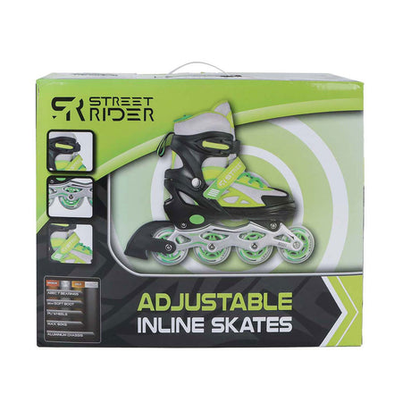Patines en línea street rider verde negro ajustable, talla 37-40