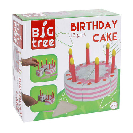 Tarta de cumpleaños de madera, 13 piezas.