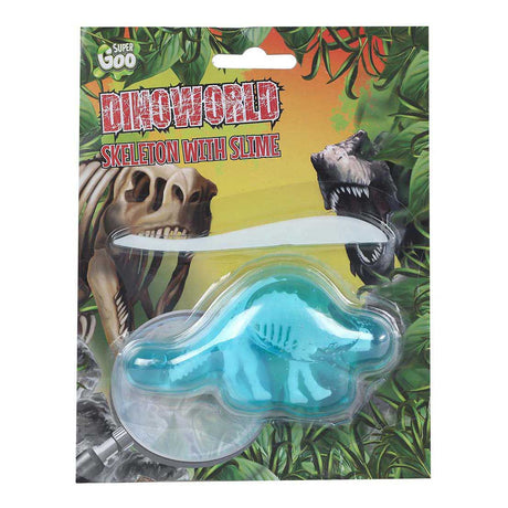 Esqueleto de Dinoworld con baba de dinosaurio.