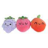 Menú esponjoso batido de peluche con 3 piezas de fruta 25cm 3 surtidos