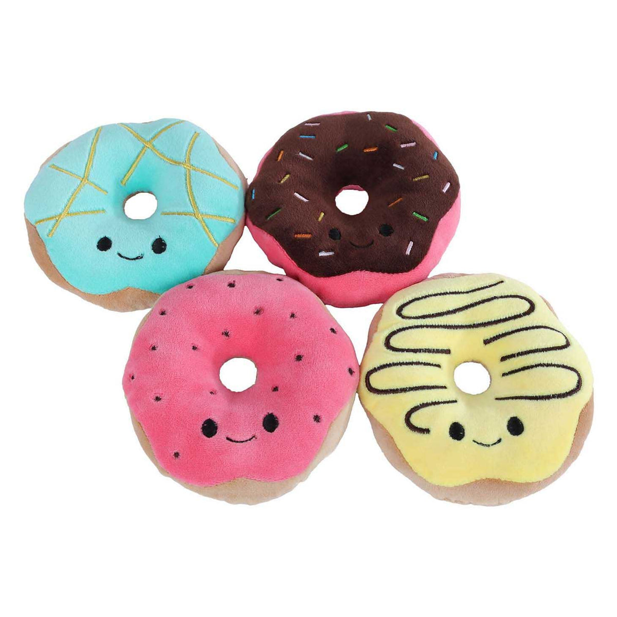 Peluche menú esponjoso con 4 donuts - 40cm