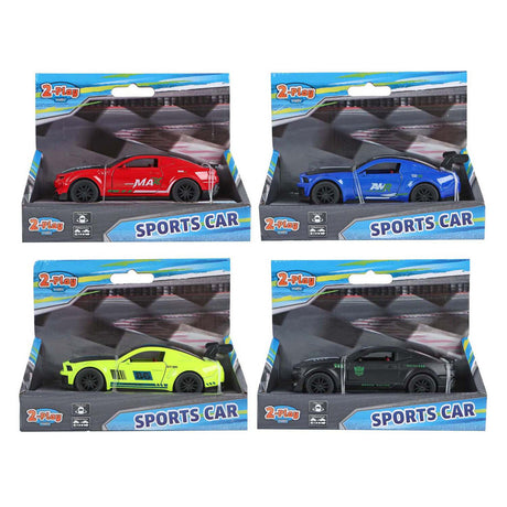 Coche deportivo para 2 juegos fundido a presión con retroceso 11,5 cm 4 surtidos