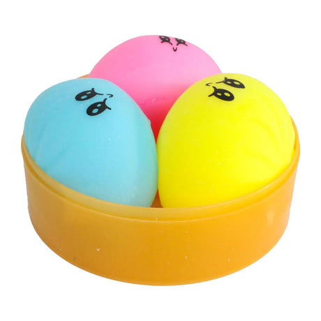 Albóndigas de espuma kawaii fidget en cesta de vapor 5cm - 3 uds.