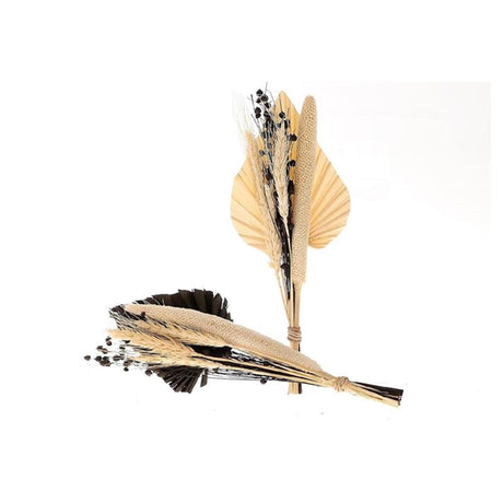 Hbx ramo natural living con babala de hoja de palma h30cm blanco y negro