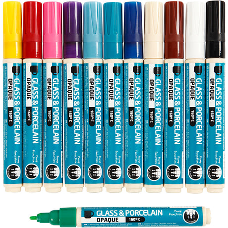 Empresa creativa https: www.cchobby.nl marcador de vidrio y porcelana espesor de línea 2-4 mm opaco varios colores 12 piezas 1 caja