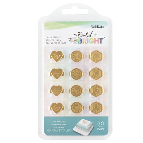 We r makers • grapas con dijes en negrita y brillantes, 12 piezas