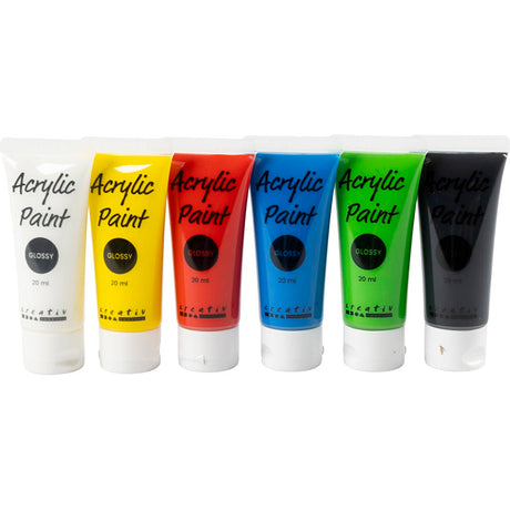 Pintura acrílica de Creativ Company para colores estándar de Kidneren Glossy, 6x20ml