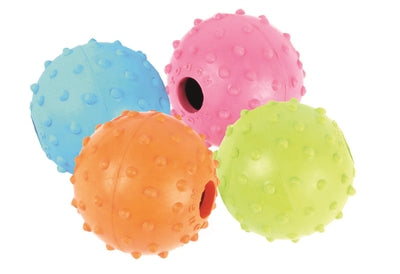 Pelota de goma mascota feliz con campana
