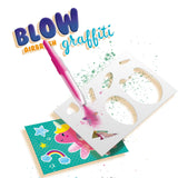 Ses Creative – Graffiti con aerógrafo – Set de manualidades creativas a partir de 6 años – Incluye 6 rotuladores, rotulador negro, plantillas y páginas para colorear