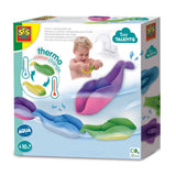 Ses creative - tinytallents - juguetes de baño montessori - peces en fila que cambian de color - 3 piezas - muchas opciones de juego - cambia de color según la temperatura del agua - juguete 1 año