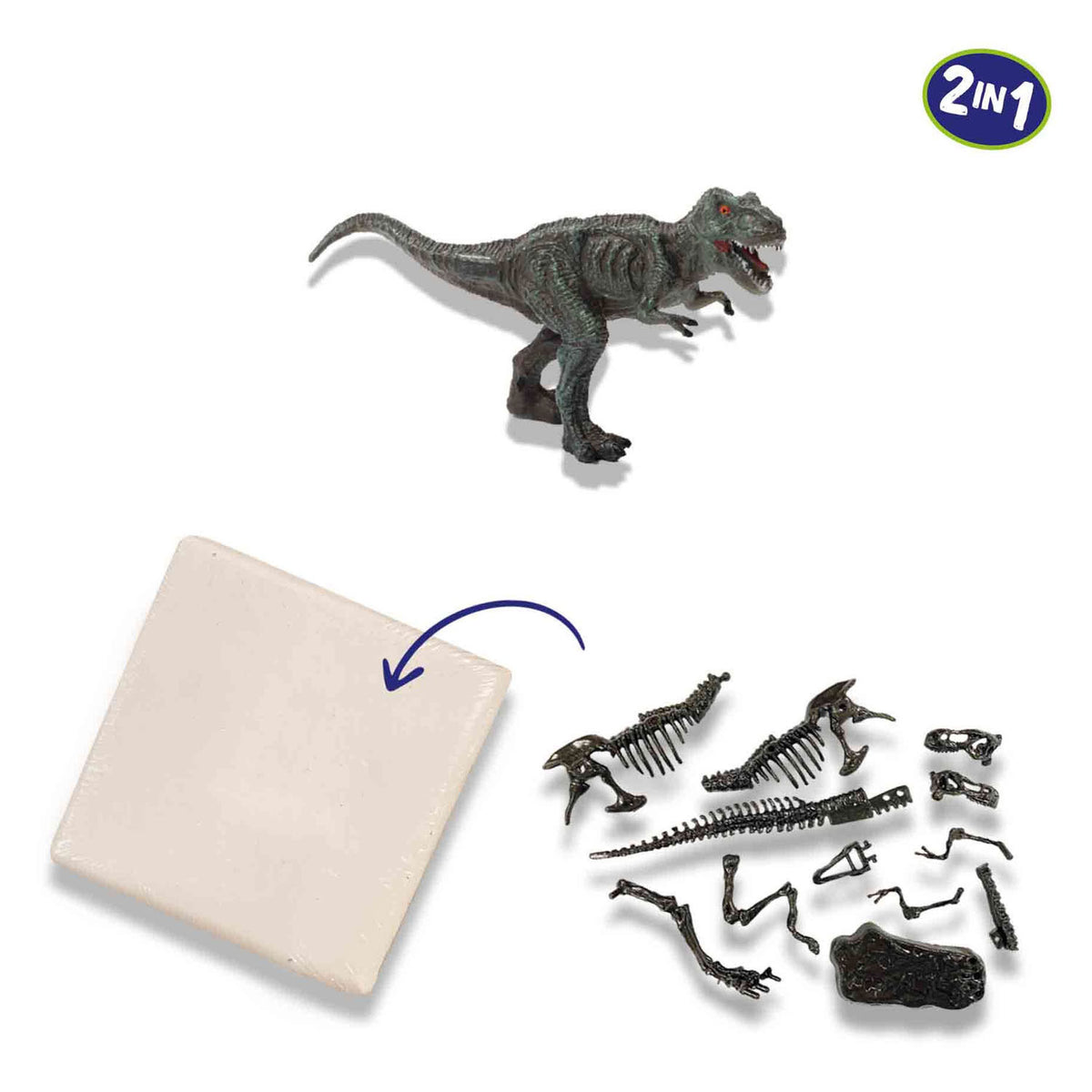 SES Explore Dino y Skeleton excavados 2in1 - t -rex