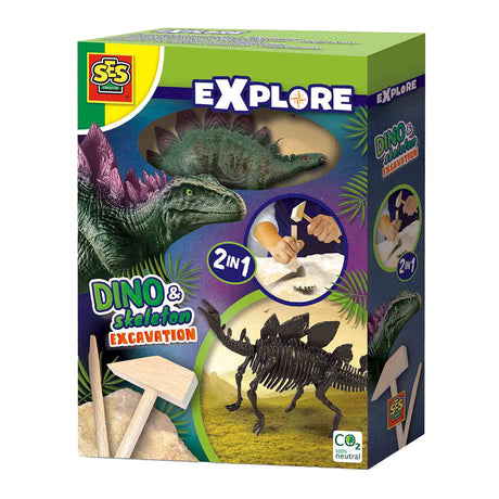 Ses creative ses explora dino y esqueleto desentierra 2 en 1 - estegosaurio