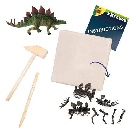 Ses creative ses explora dino y esqueleto desentierra 2 en 1 - estegosaurio