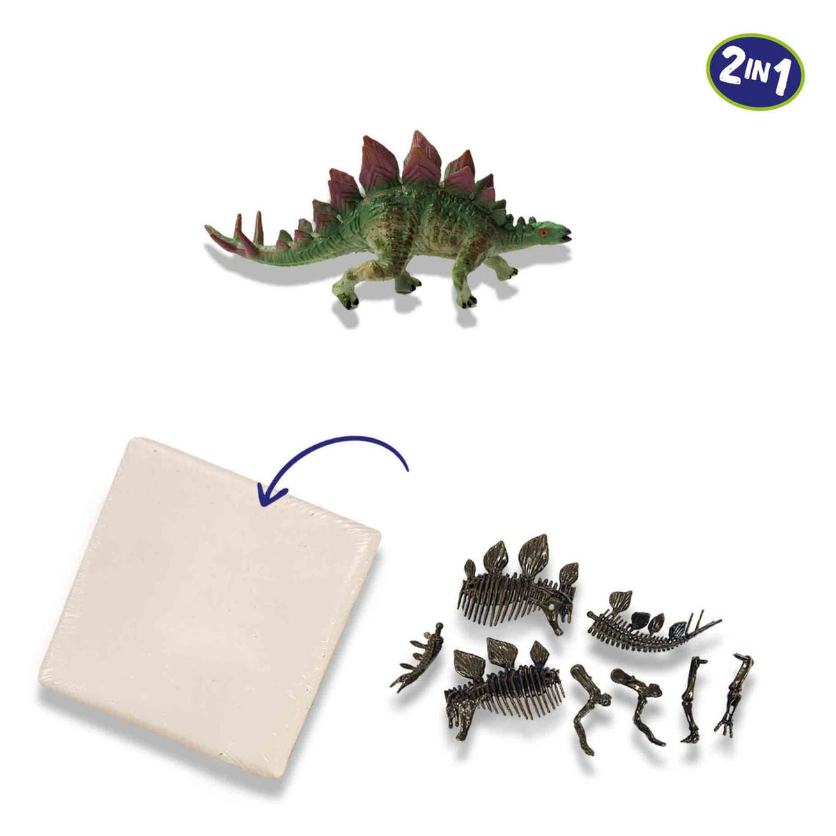 Ses creative ses explora dino y esqueleto desentierra 2 en 1 - estegosaurio