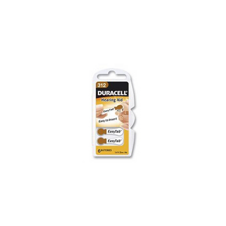 Batería para aplicación auditiva Duracell da312 1.4v