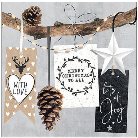 Servilletas Ambiente 33cm Etiquetas colgantes navideñas Mezcla FSC