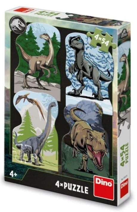 Puzzle de dinosaurios Dinotoys 4 x 54 piezas de tu dinosaurio favorito