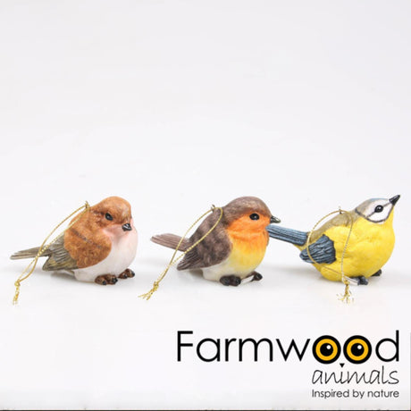 Animales de madera de granja pájaro de madera de granja con colgante 8x3,5x5cm