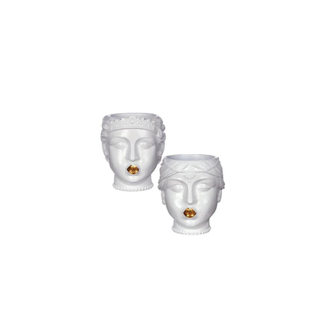 Ideas 4 estaciones maceta princesa con labios dorados ã˜12xh15.5cm