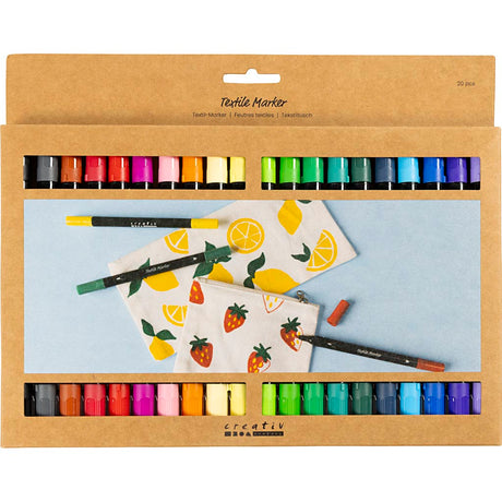 Empresa creativa https: www.cchobby.nl marcadores textiles-espesor de línea-2-3-3-6-mm-colores-estándar-20-piezas-1-caja-334817