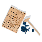 Seis juegos de manualidades de madera.