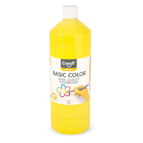 Pintura escolar Creall amarilla, 1 litro.