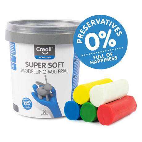 Creall arcilla supersuave 5 colores, 450gr.