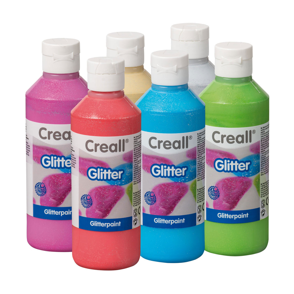 Pintura con purpurina Creall, 6x250ml.