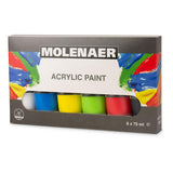 Pintura acrílica Molenaer, 6x75ml.