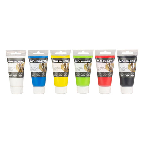 Pintura acrílica Molenaer, 6x75ml.