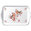 Ambiente bandeja melamina 13x21cm petirrojos navideños blanco