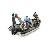 Barco inflable de la policía de Bruder con luz y sonido